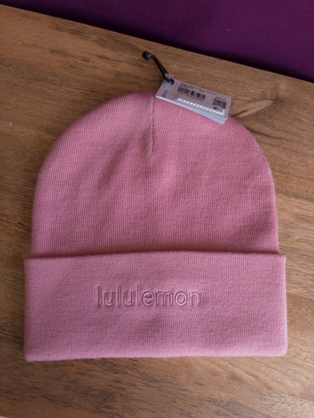 Lululemon Warm Revelation Beanie Pink Merino Wool Blend Knit Hat NWT